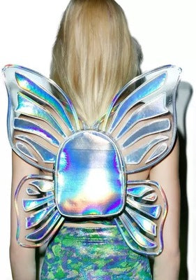 Tribal Angel Wings Hologram Backpack