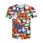 Tribal 3D Super Mario T-Shirt Mario Chewing Shrooms